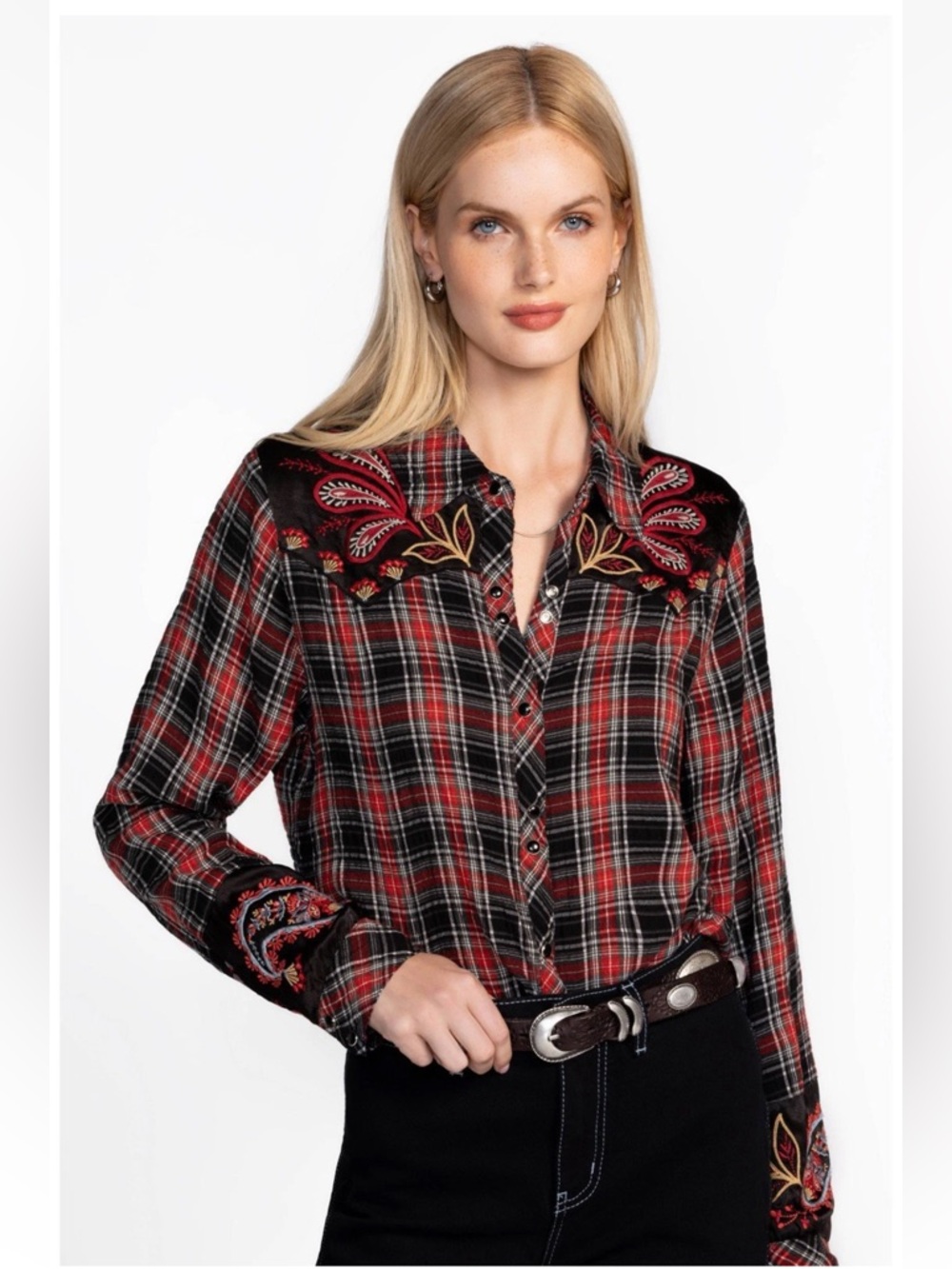 Johnny was embroidered shirt